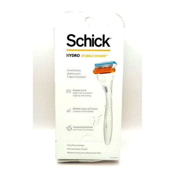 Schick Hydro Skin Comfort Stubble Eraser 1 Razor Handle + 2 Cartridges - Picture 2 of 2